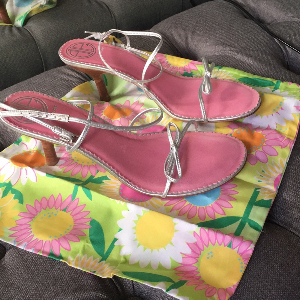 Lily Pulitzer silver sandals